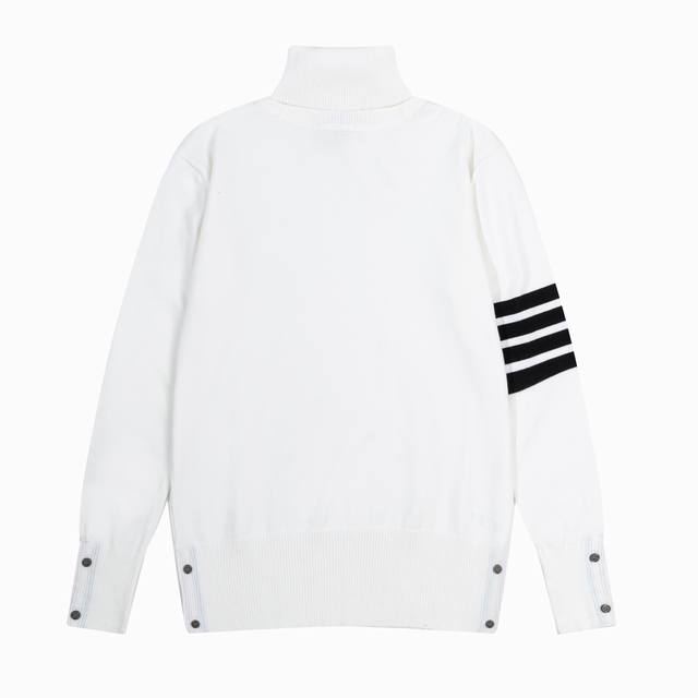Thom Browne Turtleneck Classic Sweater Tb classic four-bar basic style, a classi