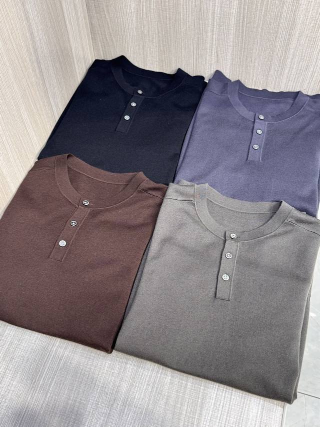 Model D-5011#, Lp's latest Autumn/Winter 2025 men's half-button crewneck sweate