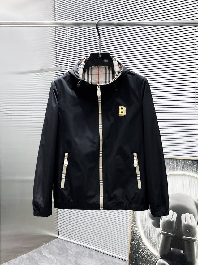 Burberry's new 2025 hooded jacket, a high-end version! Custom-made fabrics are b