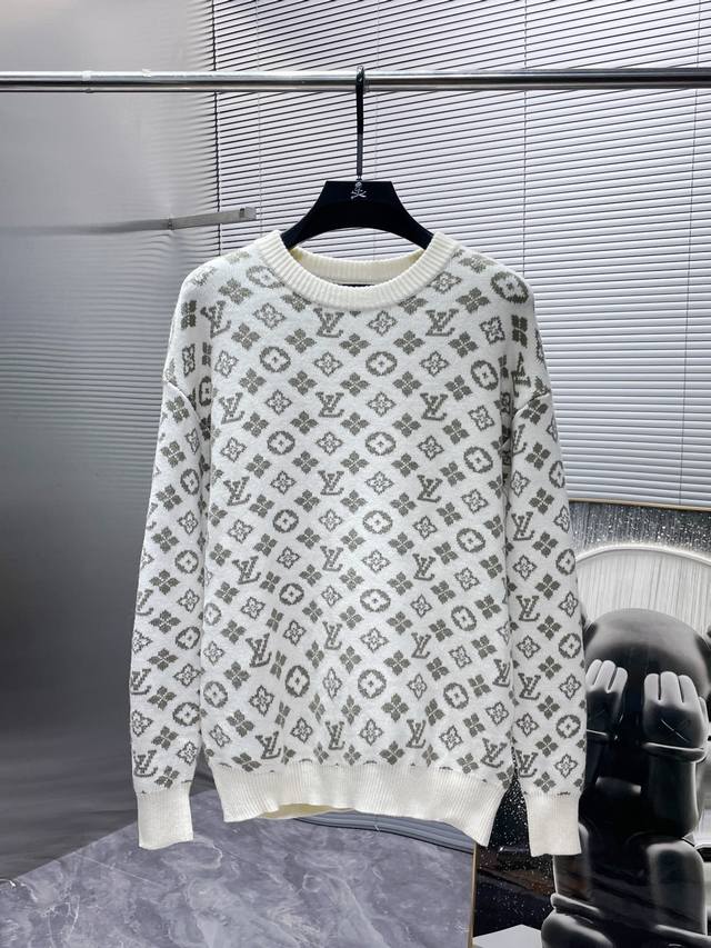Louis Vuitton Lv Premium Edition 2025 New Wool Blend Crewneck Long-Sleeved Card