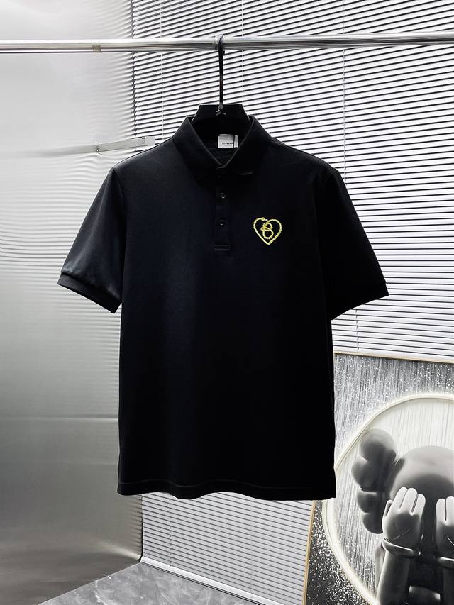 Burberry's new summer 2025Ss lapel short-sleeved T-shirt polo shirt, a high-end