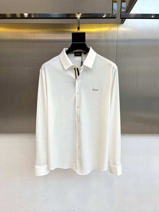 Boss, 2025 Autumn and Winter new arrival, classic white shirt for men. It interp