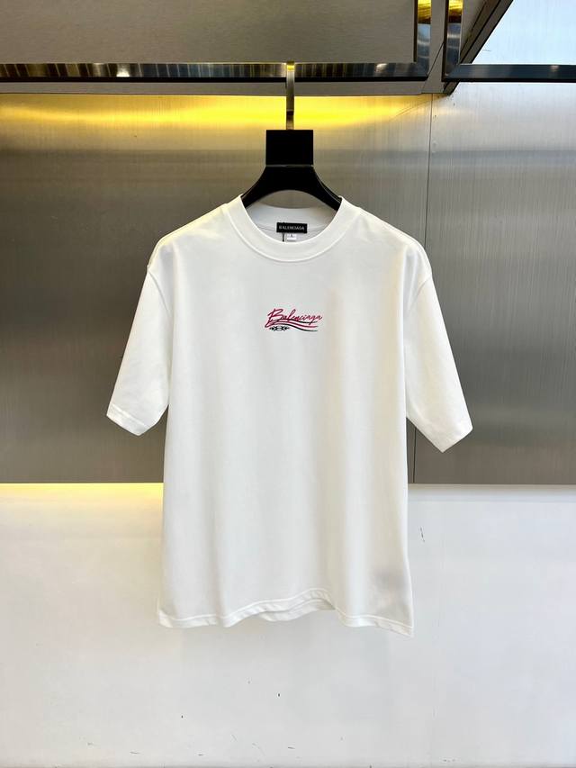 Balenciaga, 2025 Spring/Summer men's new crewneck short-sleeved T-shirt. Made f