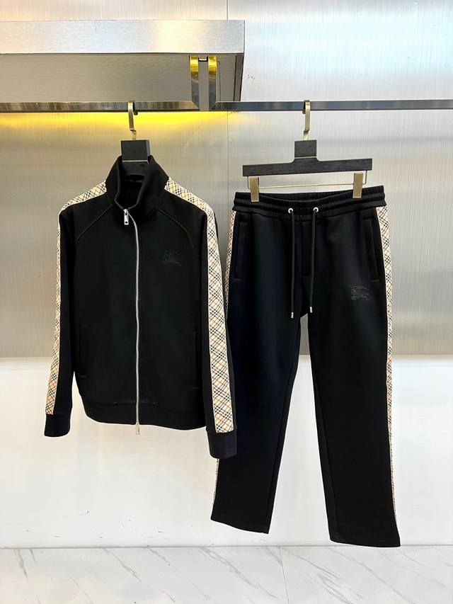 Burberry's new Autumn/Winter 2025 sports suit features a pure black base, with B