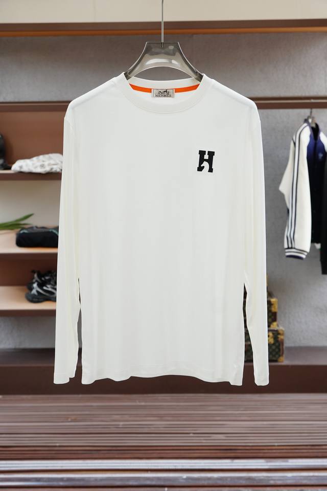 Hermes - 2025 Fall Base Collection New Men's Round Neck Long Sleeve Luxury Brand