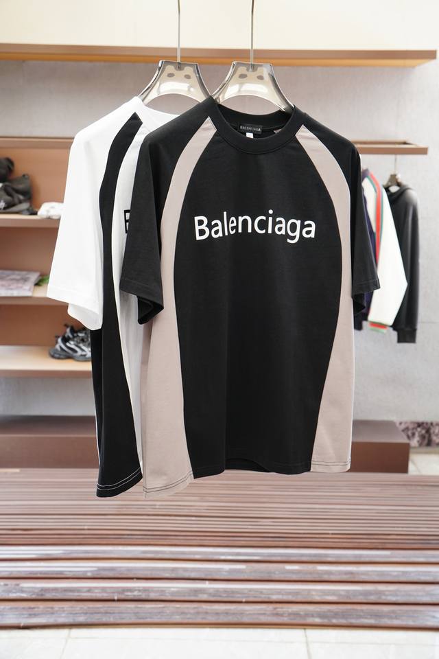 Balenciaga, 2025Ss collection, new men's crew neck short-sleeved shirt with a l