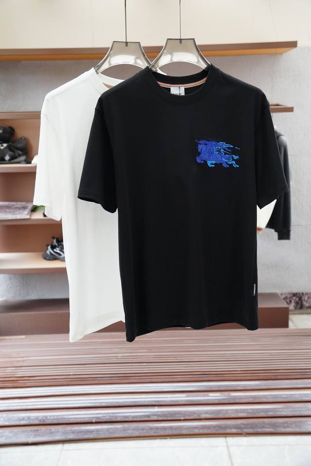 Bbr Burberry 2025Ss summer new men's crew neck T-shirt (short sleeves) DDD. The