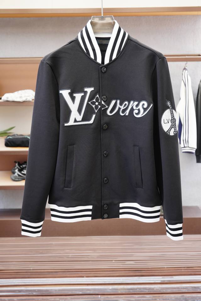 Louis Vuitton Lv-Logo Cotton Zipper Sweatshirt Fabric: 16S Single Yarn + 6S Fish