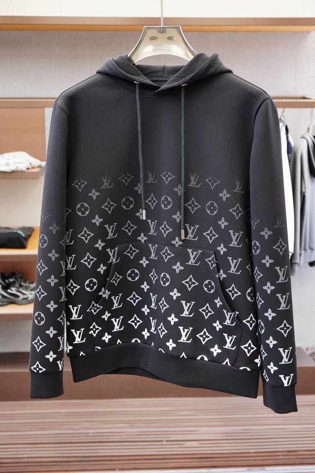 Lv Louis Vuitton Cotton Embroidered Crewneck Shirt Fabric: 16S Double Yarn + 10S