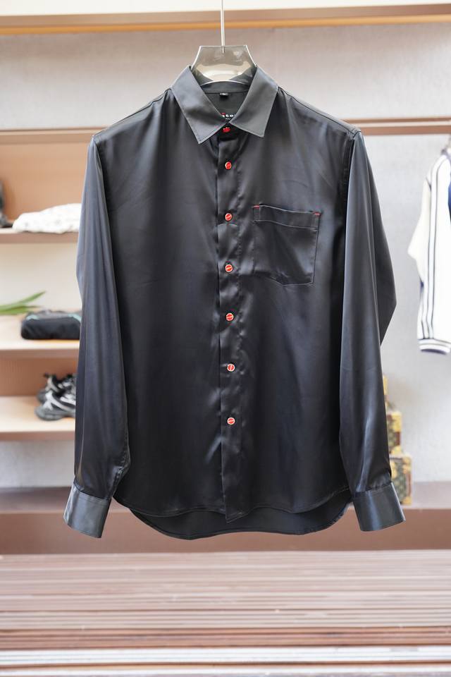 Kiton-Kiton 2025 new silk poplin long-sleeved shirt, custom fabrics are sold sim