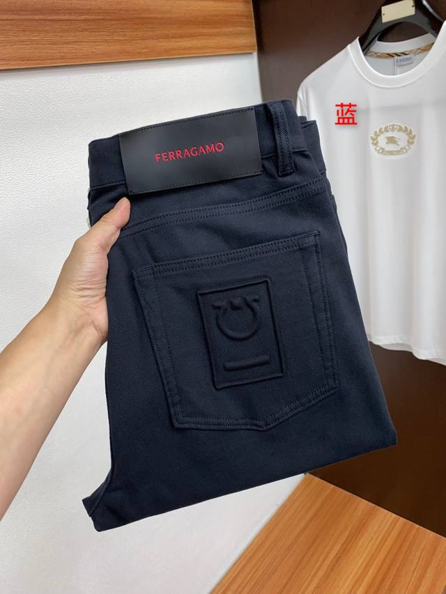 Salvatore Ferragamo's new 2025 Spring/Summer casual pants feature a clean, shar