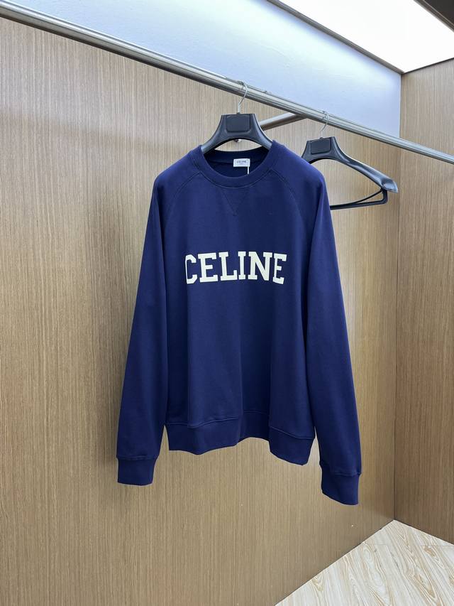 Celine Celine 2025 Early Autumn Navy Blue Sweatshirt, a textbook of minimalist a