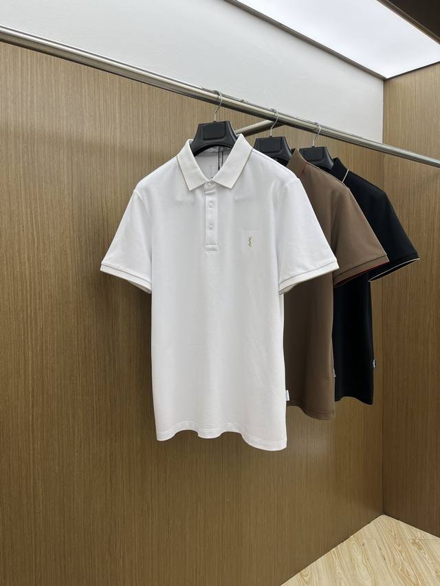 New Ysl2540 Spring/Summer men's short-sleeved polo shirt, featuring the brand's