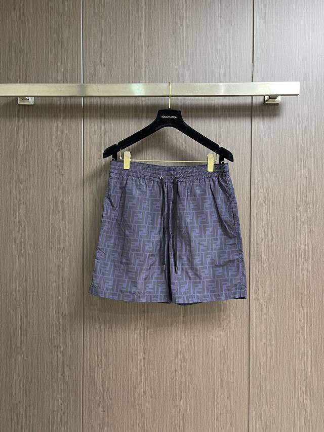Fendi double FF monogram all-over logo beach shorts. Made of high-quality polyes