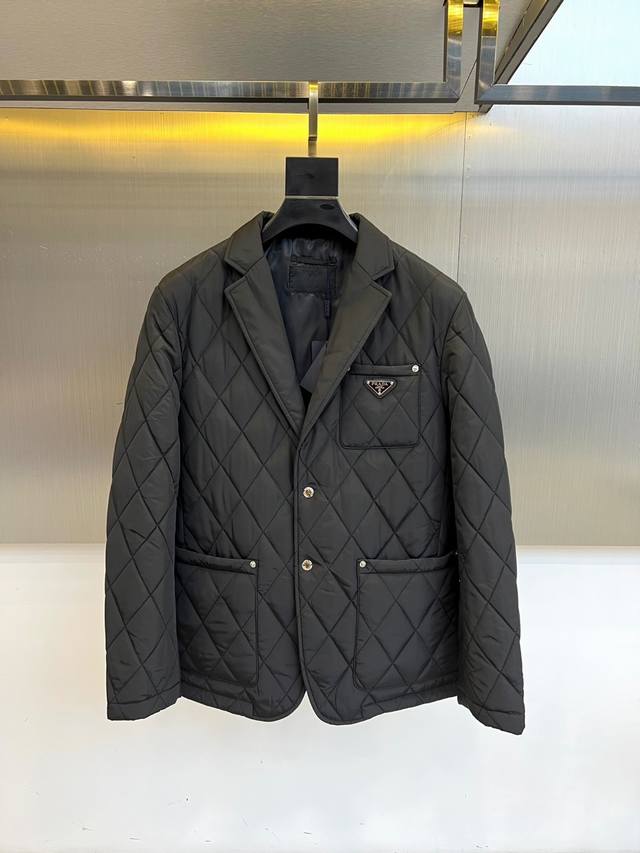 Prad, 25S New Autumn/Winter Khaki Diamond Quilted Jacket | A Premium Layering To