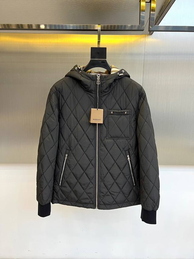 Bur Burberry, 25S new autumn and winter men's quilted cotton jacket is classic a