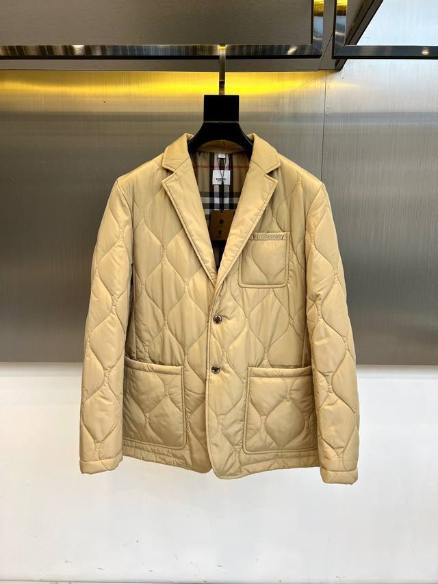Burberry's new Fall/Winter 25 light khaki quilted blazer is a contemporary take