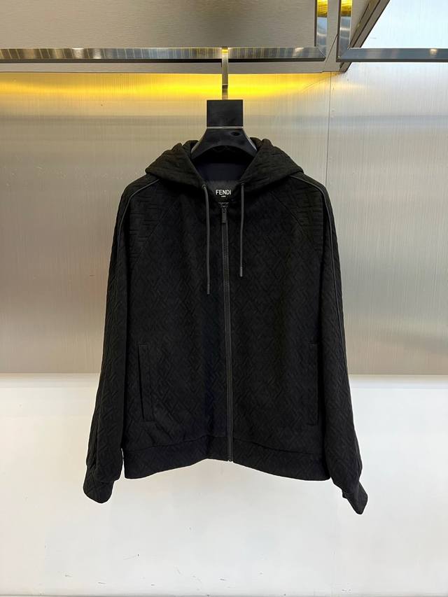 Fend, 25S, men's Ff printed hooded jacket. DDD. Made of luxurious cotton blend,