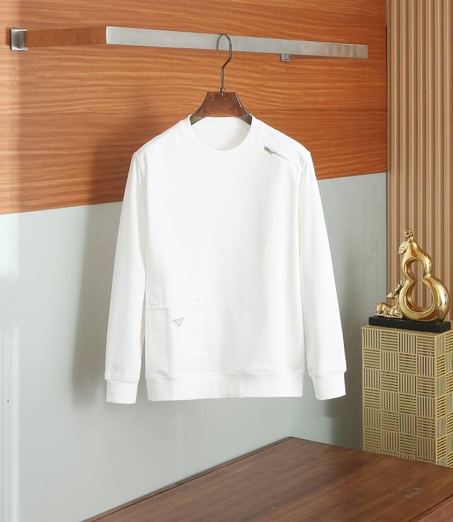 Prad* Classic nylon pocket-stitched casual sweatshirt from the 2025 Fall/Winter