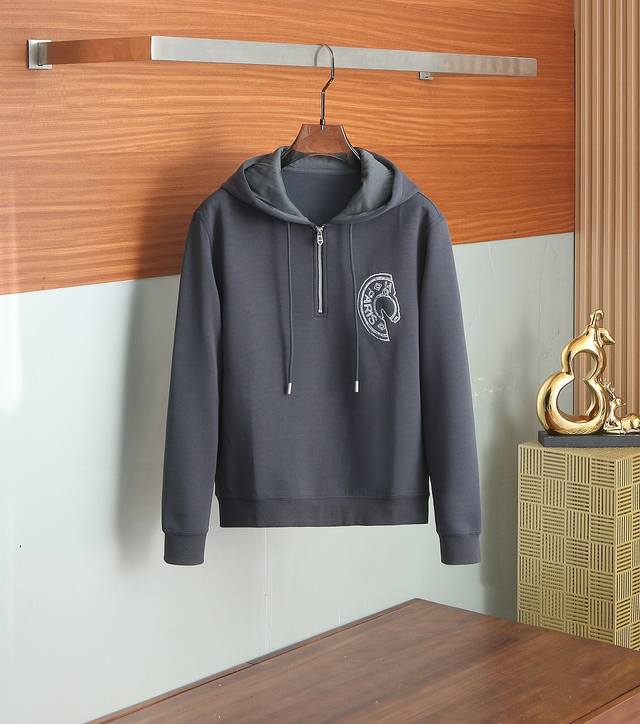 Herm*S 2025 autumn and winter new men's hooded sweatshirt is easy to put on and