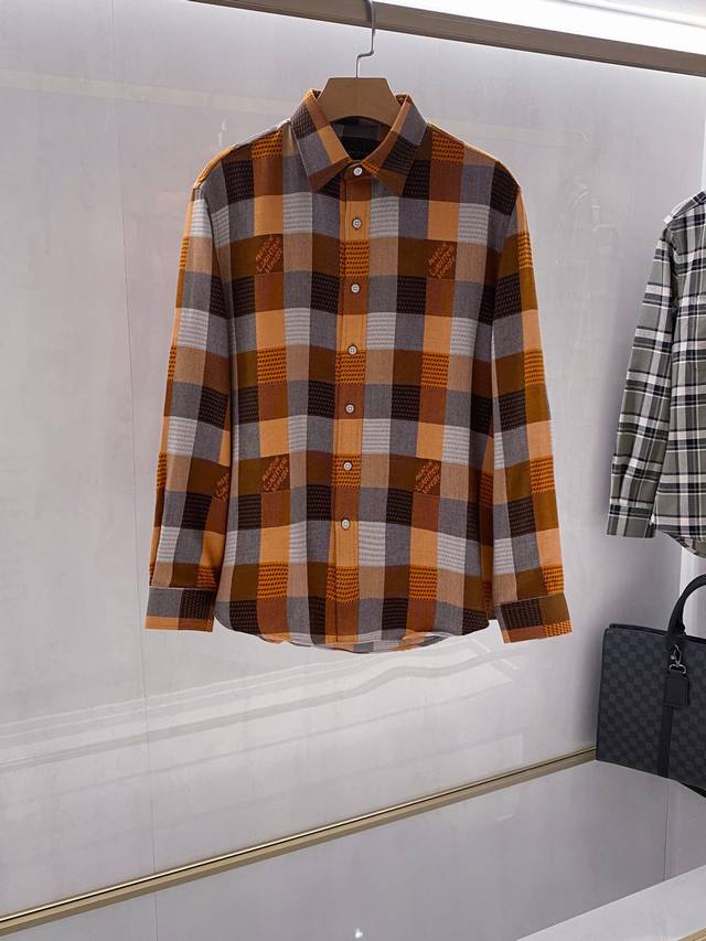 A classic Louis Vuitton men's casual wool brushed overshirt, a hit for the 25th