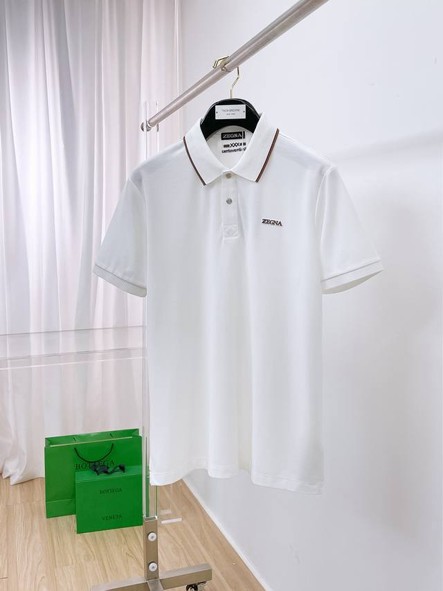 New Arrival: Ermenegildo Zegna 2025Ss Summer Men's Logo Lapel Polo Shirt! A cla