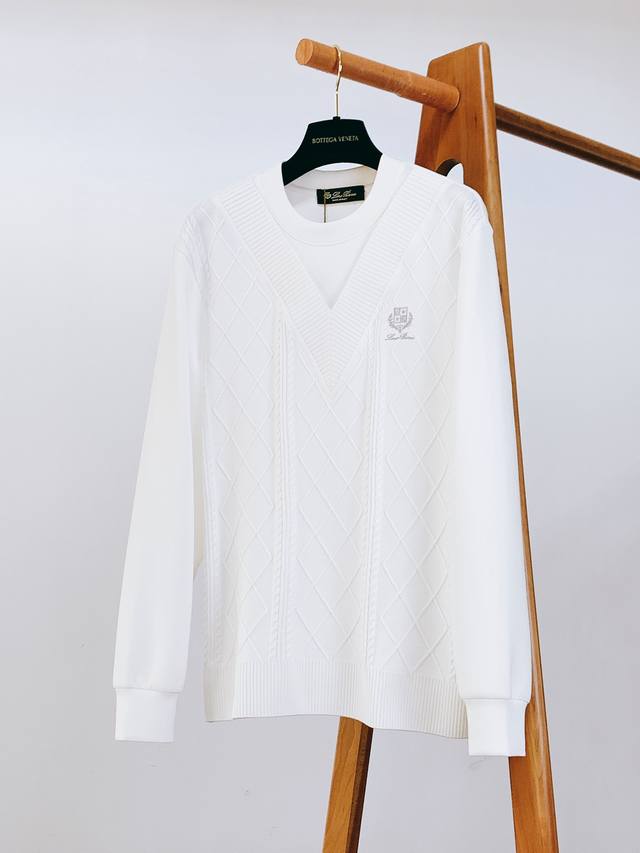 Loropiana L.P2580Fw Early Autumn New Product Fake two-piece casual pullover swea