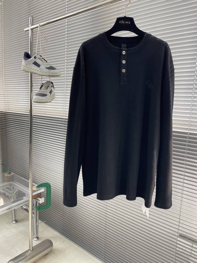 Ch Chrome Hearts 25Fw Sanskrit Henley collar waffle sweatshirt. DDD. The fabric