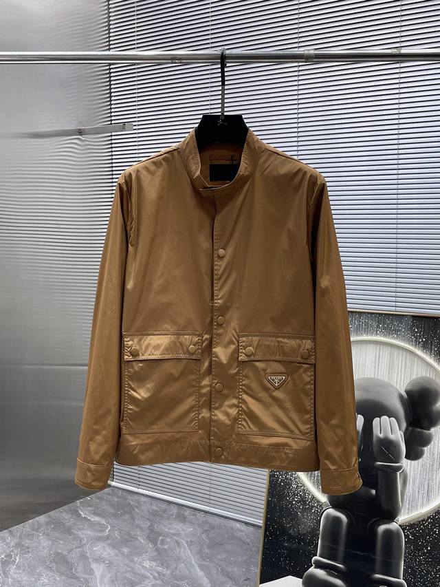 Prada's new 2025 stand-up collar jacket, a high-end version! Custom-made fabric