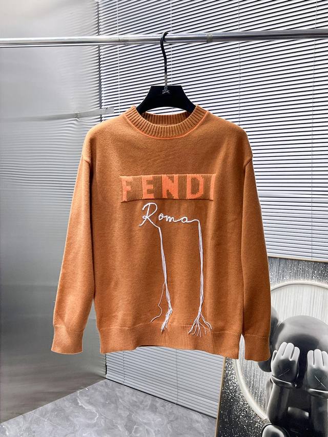 Fendi's premium 2025Ss wool blend long-sleeved sweater is a high-end base layer!