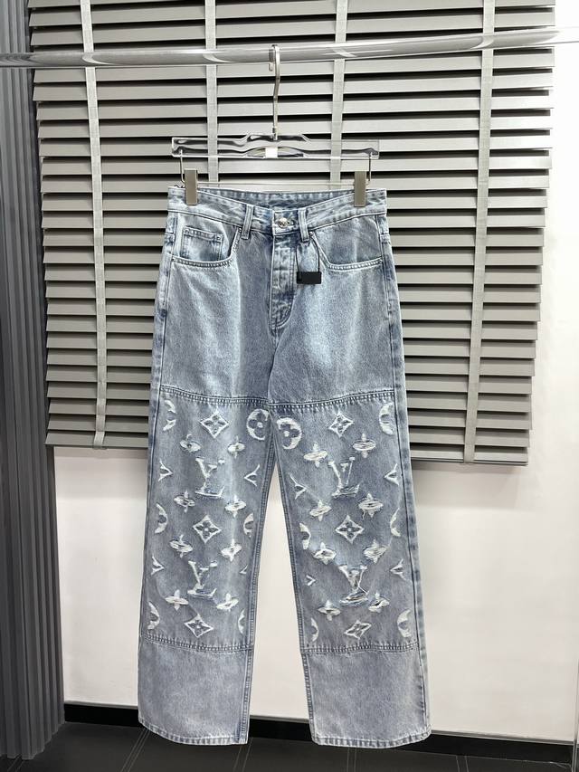 Louis Vuitton exclusive new high-end version of casual wide-leg denim pants! Cu