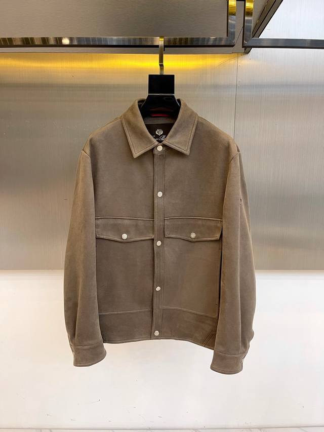 Loro Piana Autumn/Winter 25S suede jacket, crafted from a blend of 82% cotton a