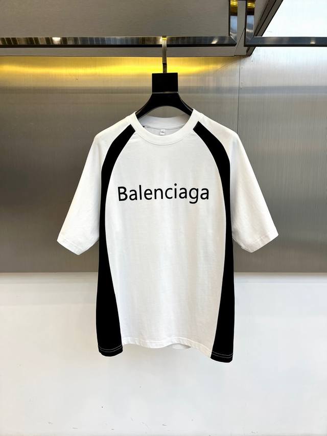 Balenciaga, 2025 new men's short-sleeved T-shirt, made from imported 32-count,