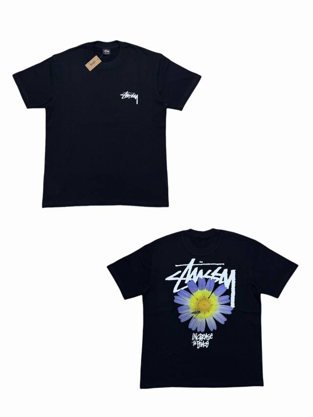 S280# Stussy Fw22 Itp Flower Tee Daisy print round neck short-sleeved T-shirt, u