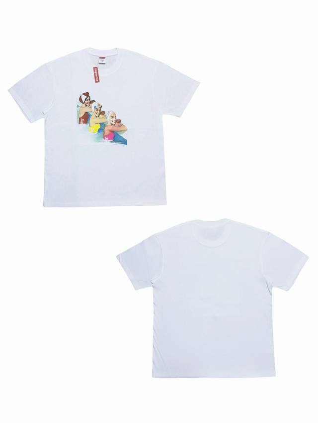 Su134# Supreme Ss18 Swimmers Tee Black printed short-sleeved T-shirt, unisex sty