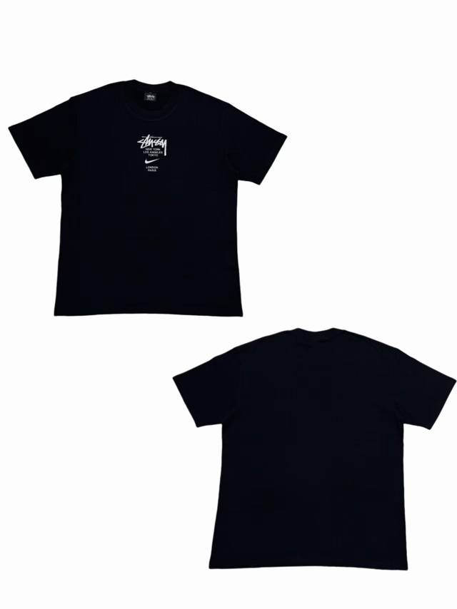S247# White background image Stussy X Nike co-branded chest logo short-sleeved T