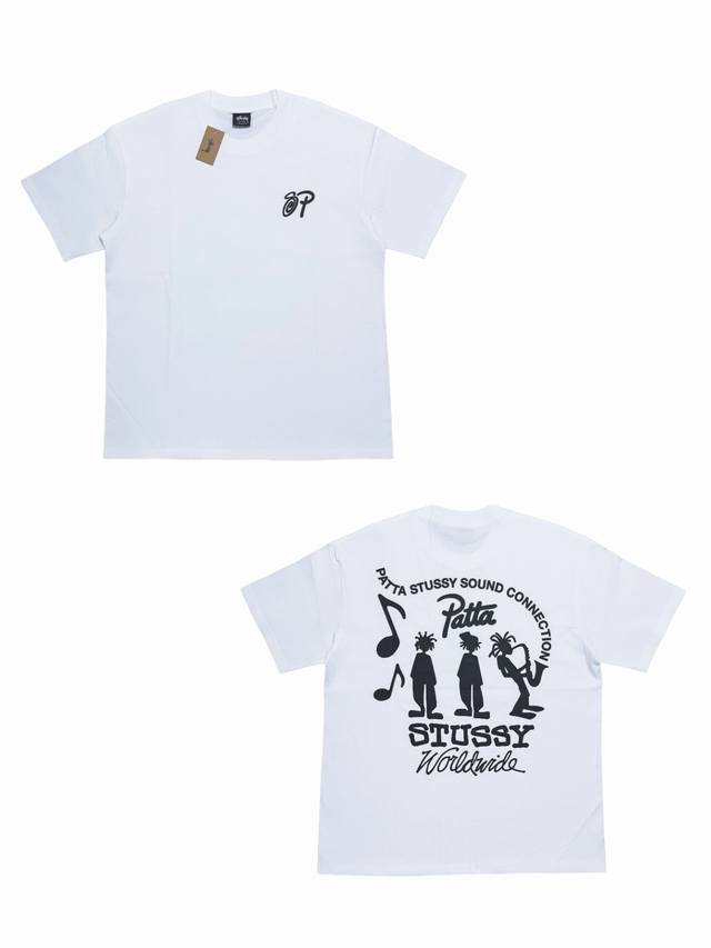 S269# Stussy X Patta joint model Ss24 loose round neck short-sleeved T-shirt wit