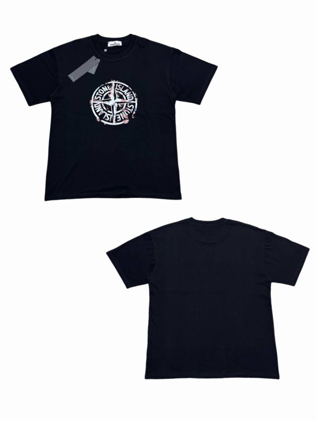 050# Stone Island large logo round neck short-sleeved T-shirtClassic round neck
