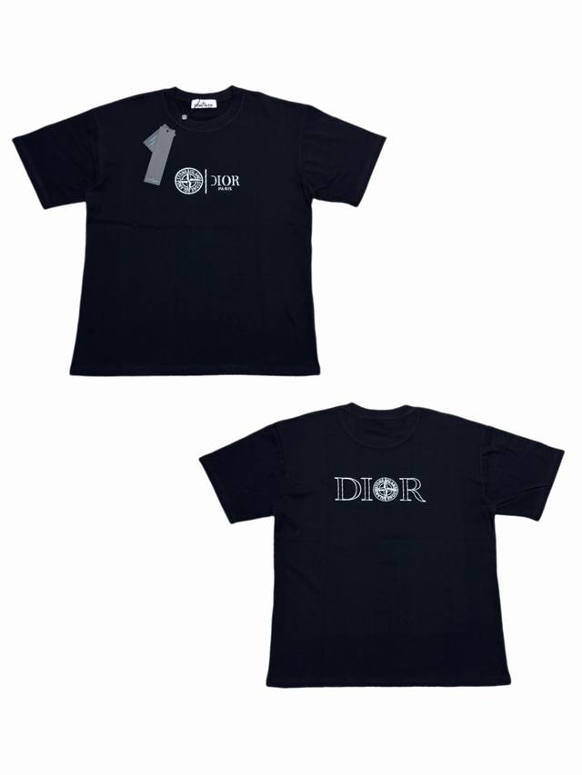 047# Stone Island X Dior co-branded printed round neck short-sleeved T-shirtClas