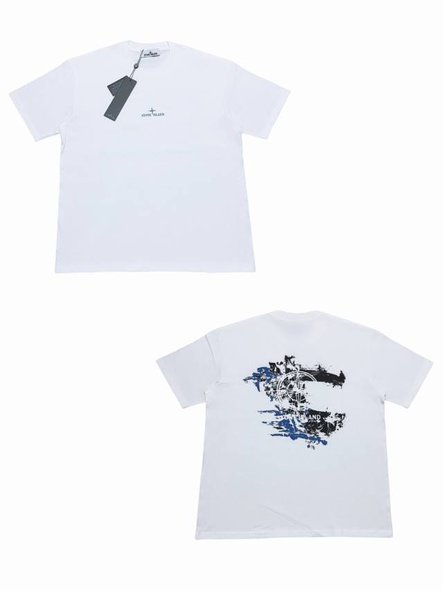 046# Stone Island Ss21 back-printed round neck short-sleeved T-shirtClassic roun