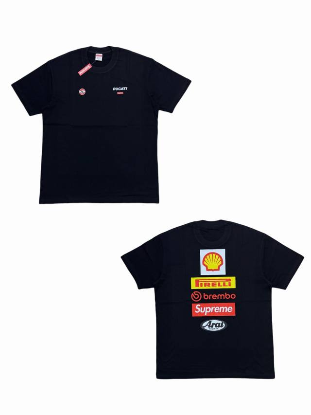 Su131# Supreme X Ducati Joint Ss24 Week16 Logo Tee. Short-sleeved T-shirt with l