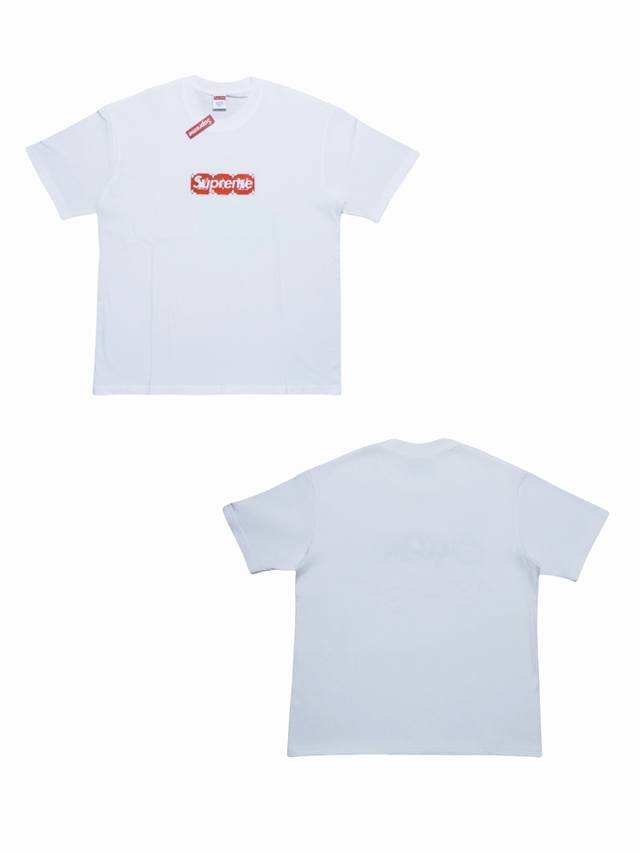 Su130# Louis Vuitton X Supreme co-branded Box Logo short-sleeved T-shirt uses th