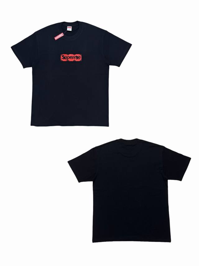 Su129# Louis Vuitton X Supreme co-branded Box Logo short-sleeved T-shirt uses th