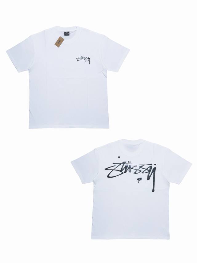 S275# Stussy Ss23 Summer Series Mercury Tee Mercury effect letter logo printed r
