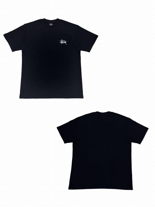 S245# White background Stussy classic basic printed short-sleeved T-shirt, unise