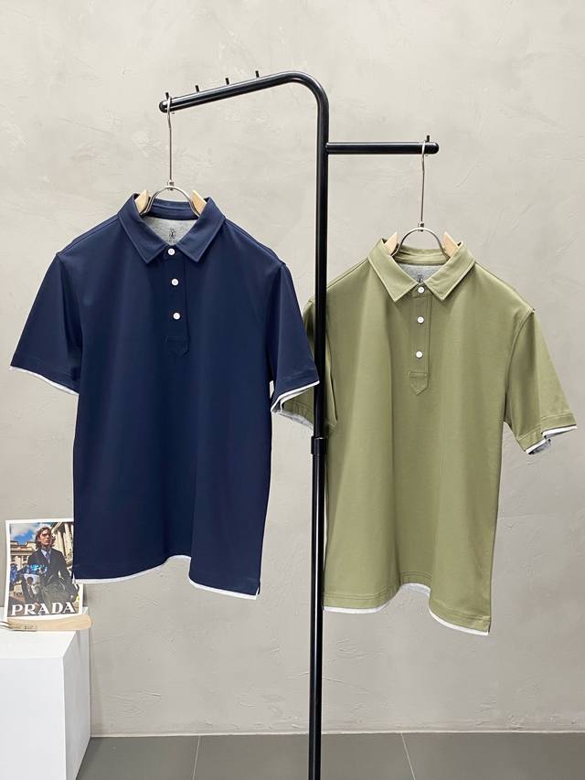 Bc-Brunello Cucinali Exclusive new original men's casual lapel short-sleeved hig