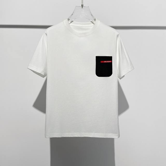 Pra25Ss's new spring/summer jersey cotton basic round neck cropped tee, unisex,