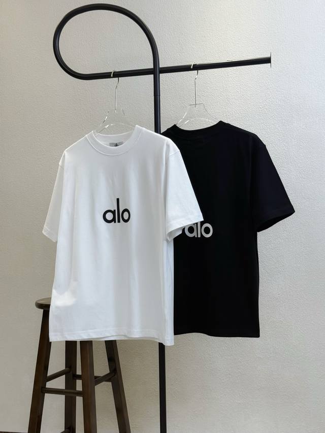 Style number X207 Aloyoga letter logo foam print round neck short sleeve Couple