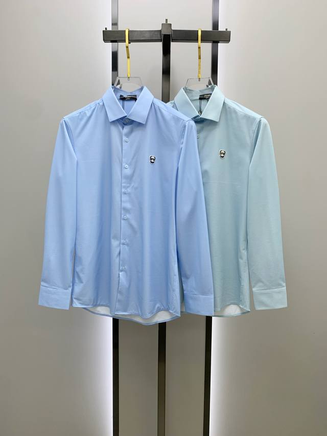 Fendi's new 2025Ss long-sleeved shirt features exquisite logo embroidery. This h