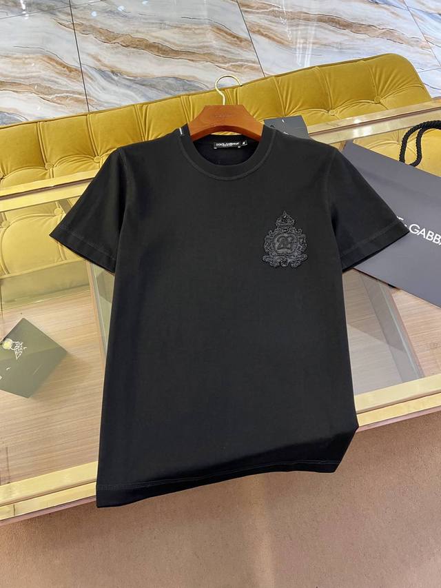 2025Ssdg latest T-shirt luxury black label crown Indian silk high-quality cotton